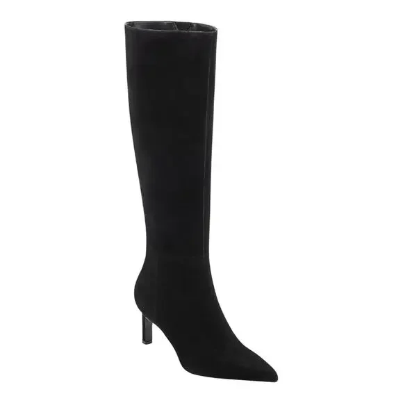 Marc Fisher Women's Eva Suede Pointed Toe Knee High Boots Black Size 5 1/2 - Picture 1 of 4
